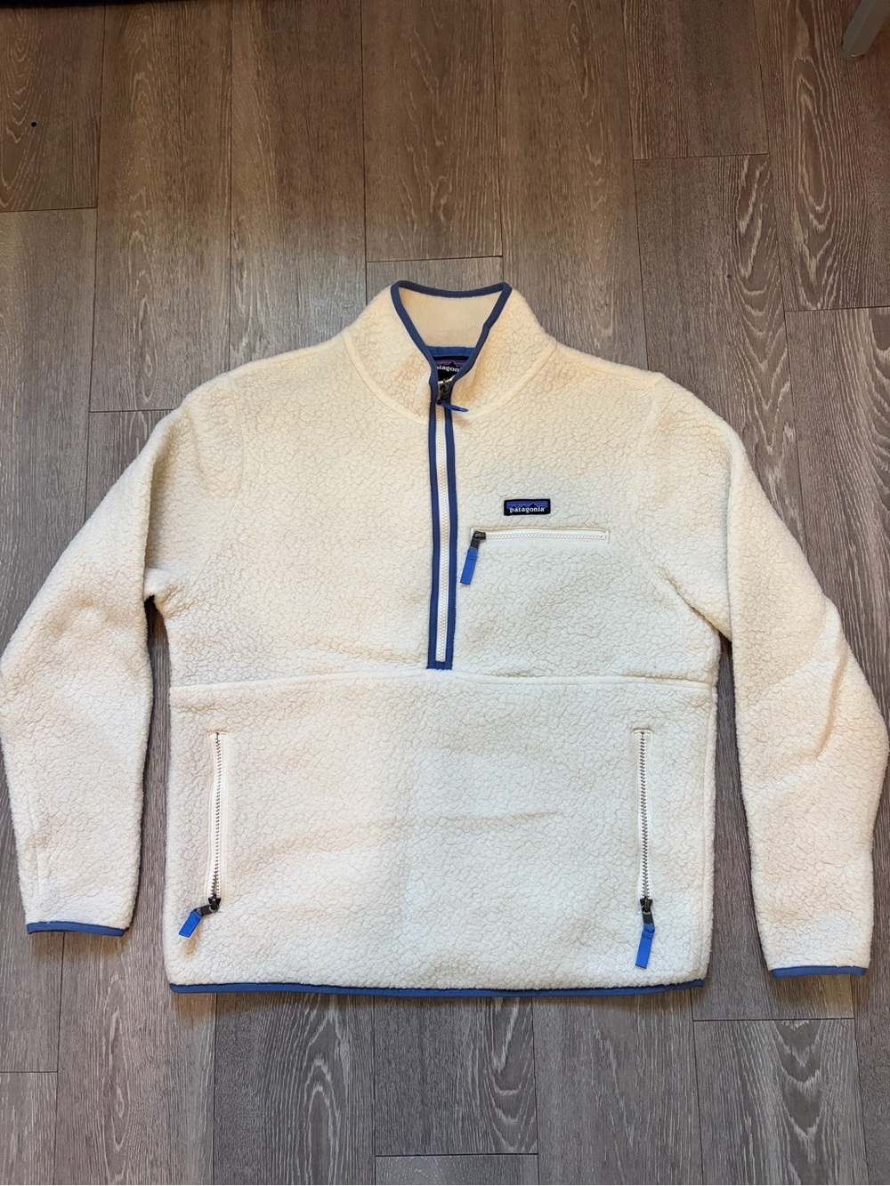 Patagonia Pullover Womens L Natural Retro Pile Fleece Marsupial Hiking